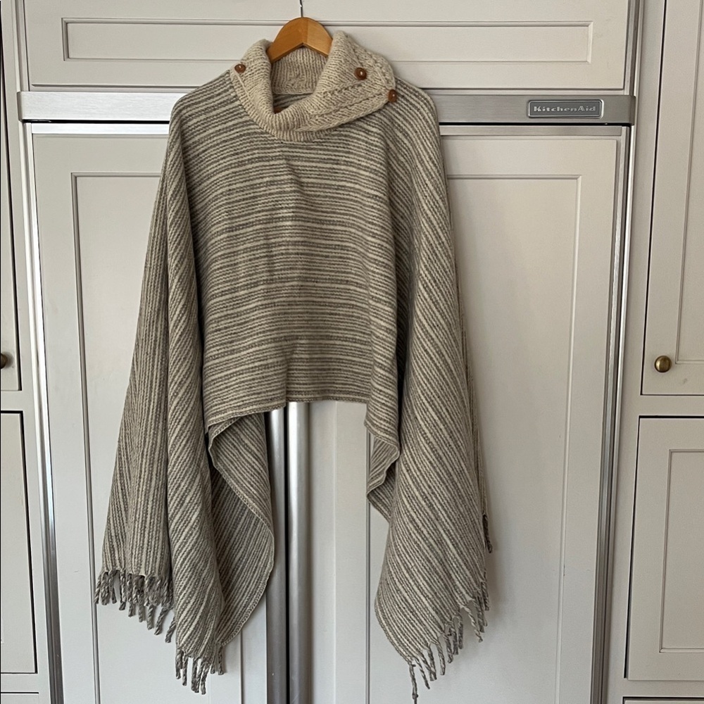 Pendleton Archive Wool Knit Fringe Blanket Poncho Cape